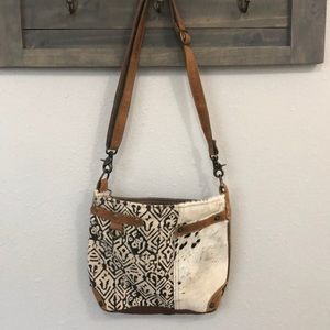 Myra canvas/hide purse